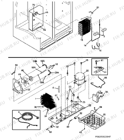 Взрыв-схема холодильника Electrolux ERL6296XK4 - Схема узла Cooling system 017